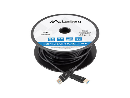 Cable 30 Metros HDMI Óptico 2.1 – CA-HDMI-30FB-0300-BK